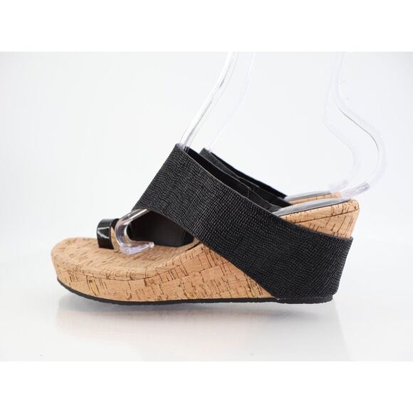 Donald J. Pliner Gyer2 Womens Leather Slip On Wedge Sandals Black Size 8.5 Thong - Picture 9 of 13